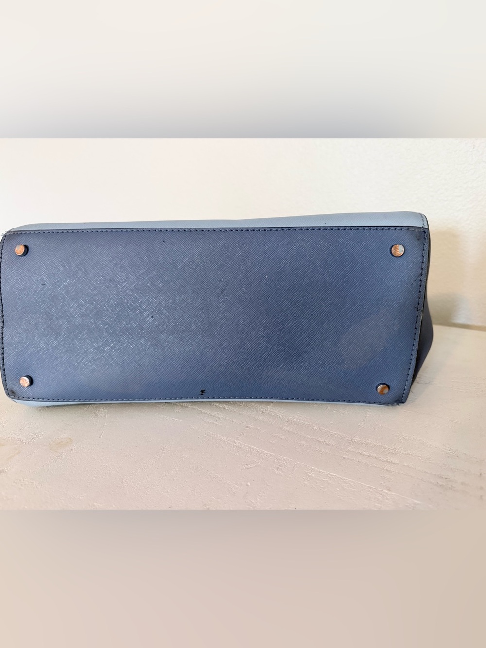 kate spade Two-Tone Light Blue Leather Handbag - Picture 7 of 8